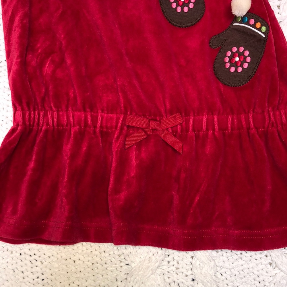 Gymboree holiday velvet hooded top 7 - Picture 4 of 5
